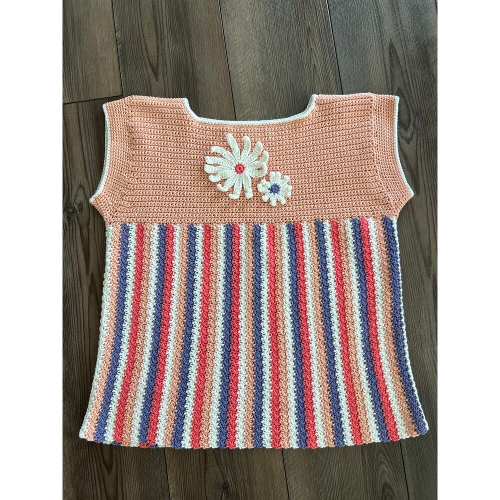 Handmade Women Crochet Short Sleeve Top S / M